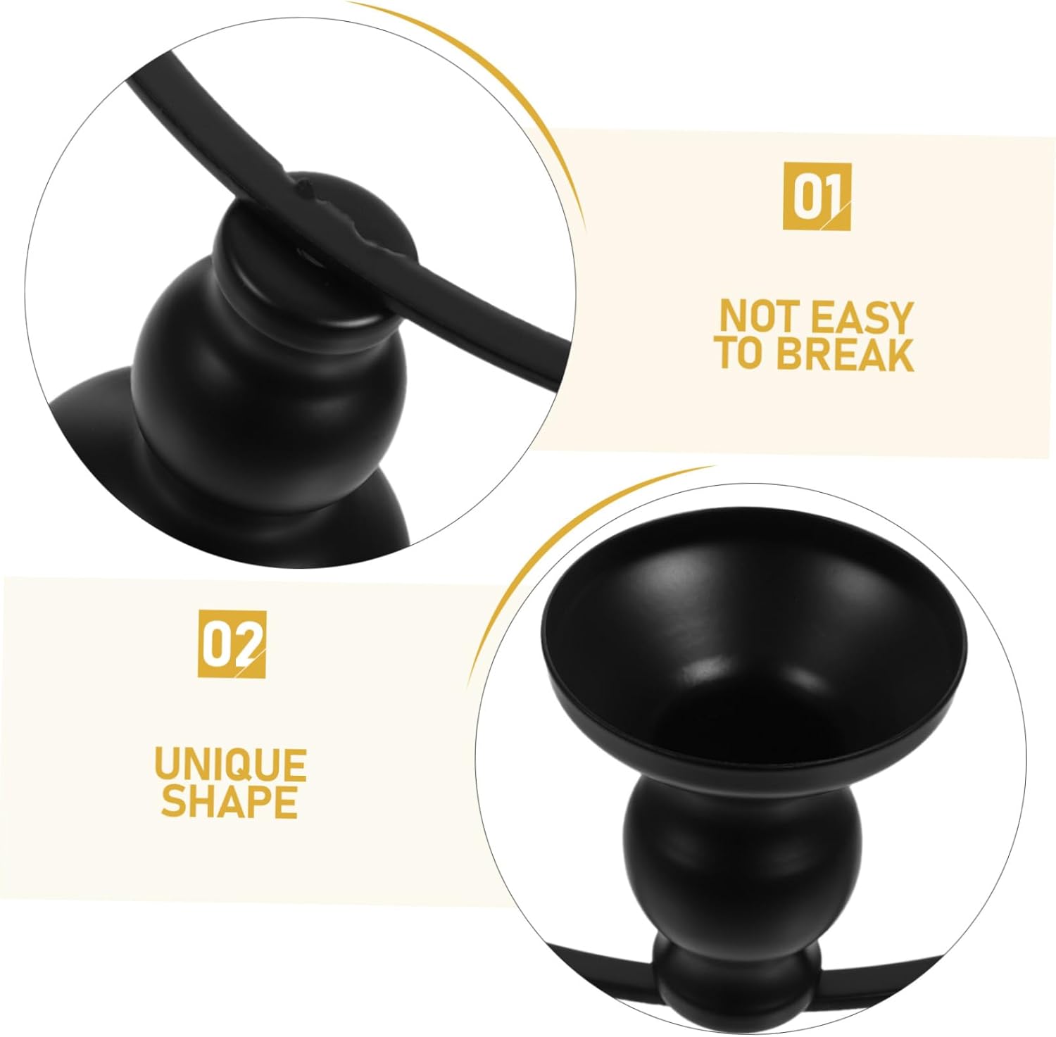 HOLIDYOYO Iron Black Candle Holder Ring
