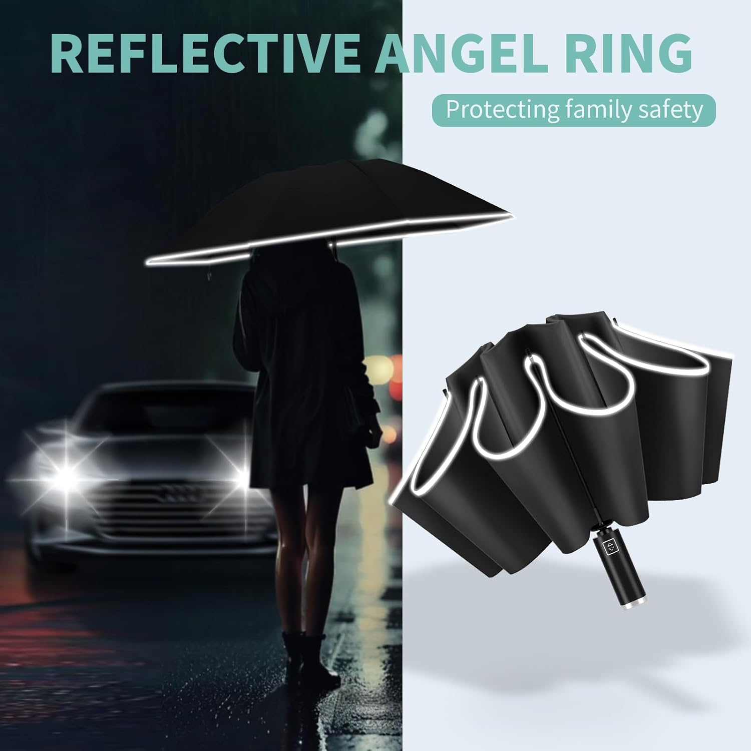 Yoobure Inverted Travel Umbrella Windproof UV Protection