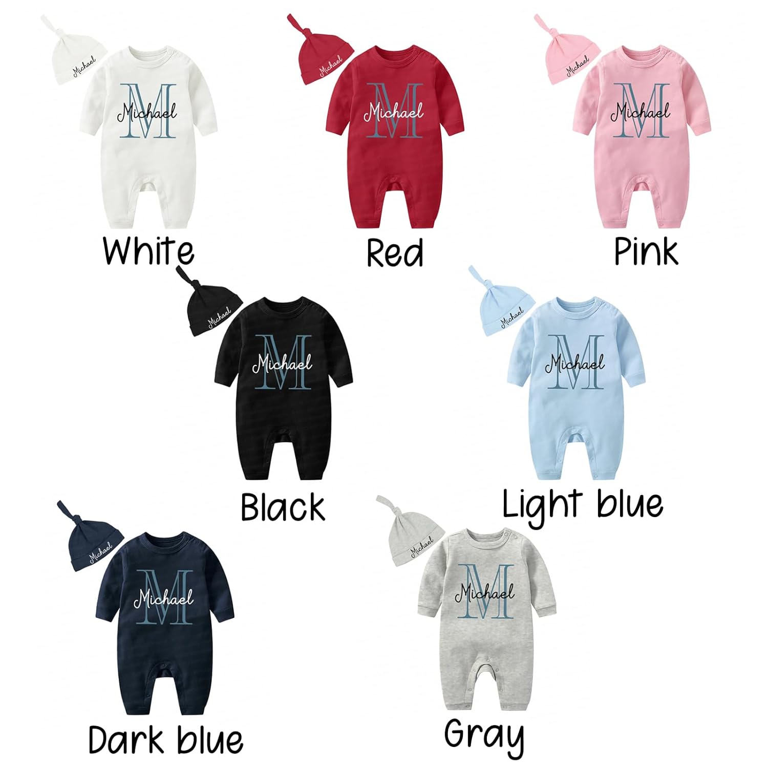 Personalized Monogram Newborn Onesie for Baby Shower or Coming Home