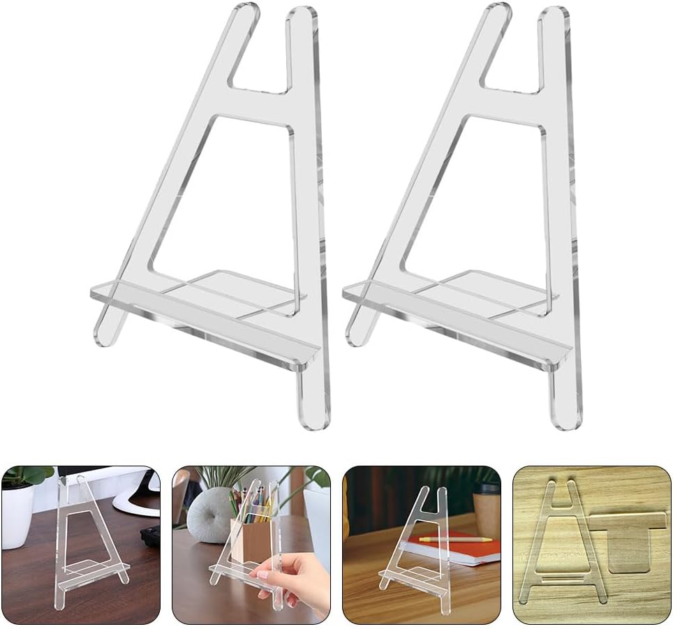 LOGOFUN 2Pcs Acrylic Display Stand for Plates Phones