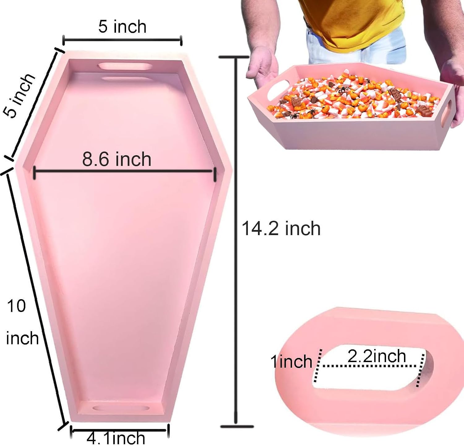 TOSOENPHY Pink Coffin Tray 142 Tall - Gothic Decor
