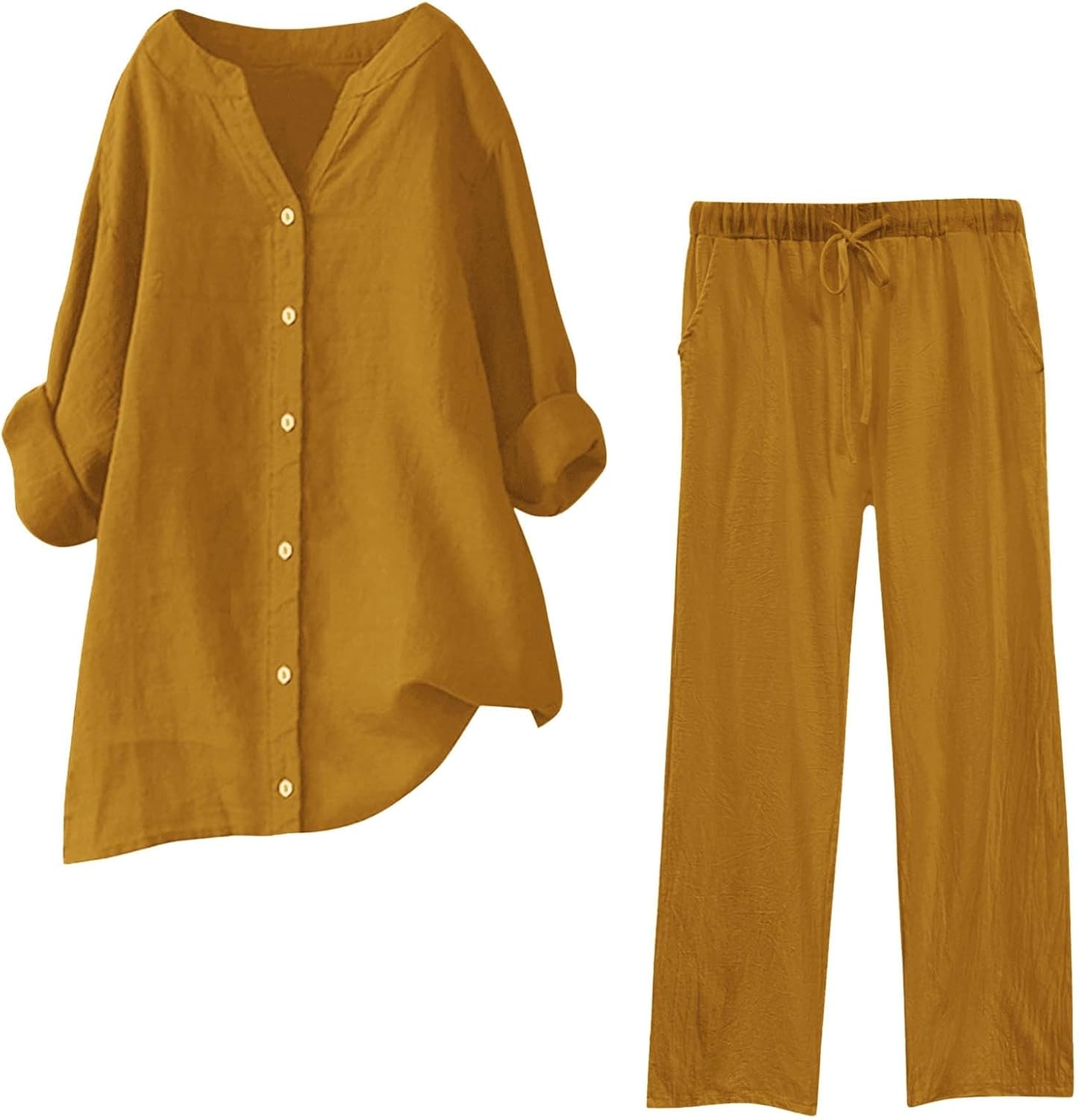 TTBDWiian 2 Piece Linen Short Set for Women