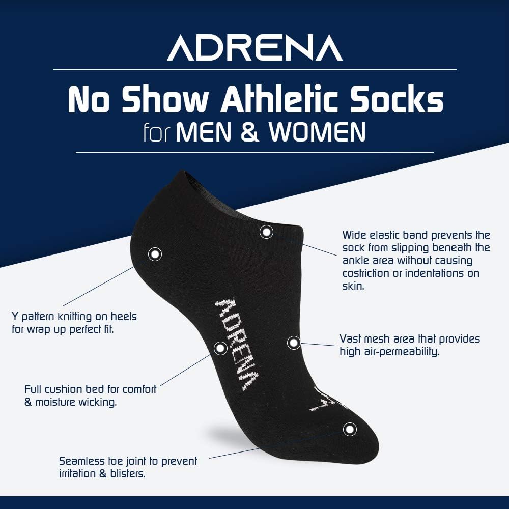 ADRENA No Show Winter Socks for Men Women