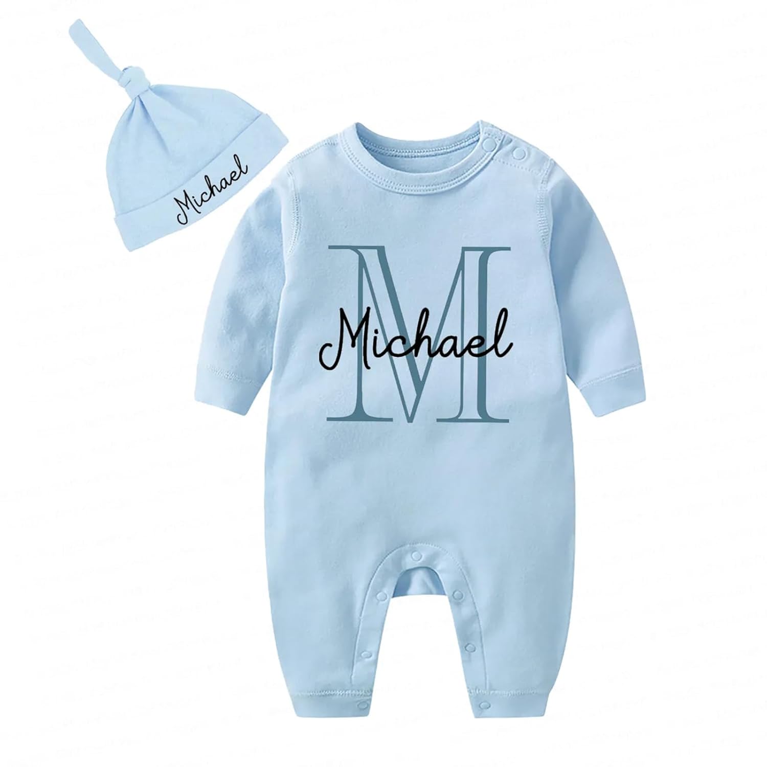 Personalized Monogram Newborn Onesie for Baby Shower or Coming Home