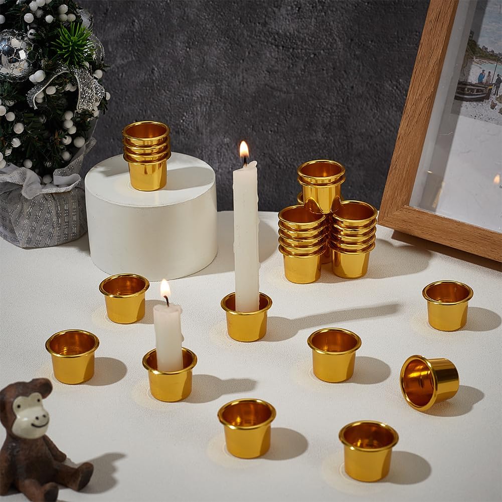 PH PandaHall 30pcs Gold Candle Holders Set