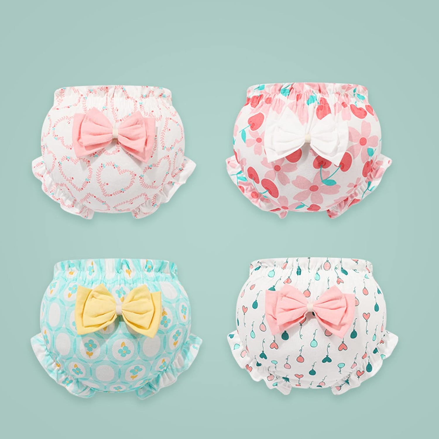 Baby Girls Ruffle Diaper Cover 4Pack