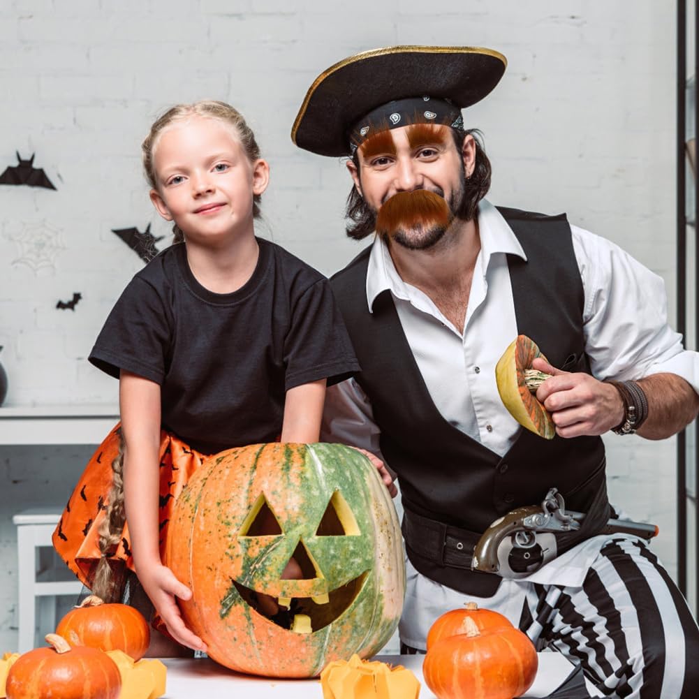 ikasus Brown Mustache Eyebrow Kit for Halloween Costumes