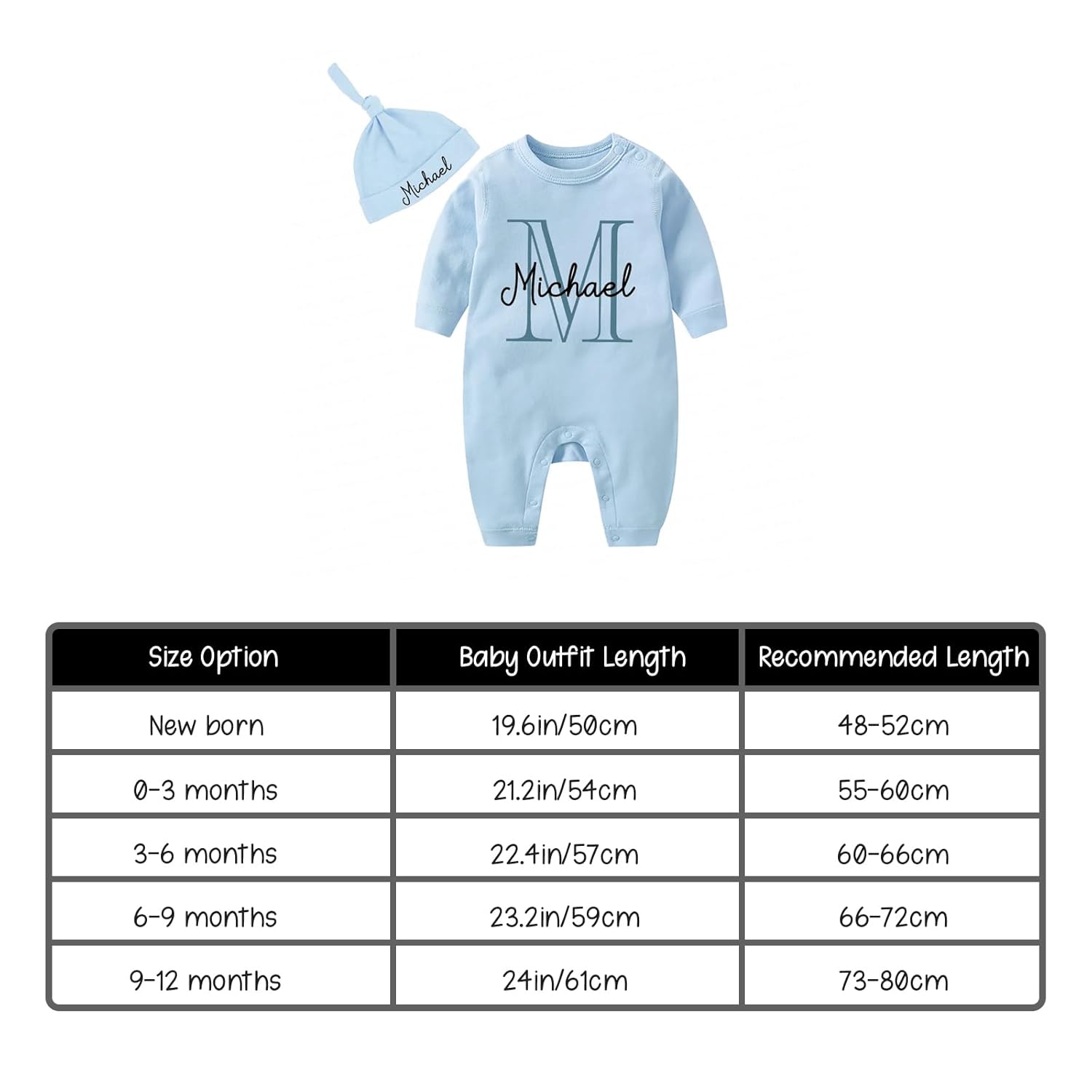 Personalized Monogram Newborn Onesie for Baby Shower or Coming Home