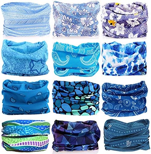 KALILY 12PCS Headband Bandana - Face Shield Headwrap Scarf Neck Gaiter Hair Band 1