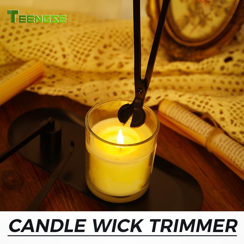 4 in 1 Candle Accessory Set with Storage Tray Black 1