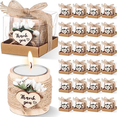 Retisee Wood Candle Holders 24 Sets Wedding Favors 1