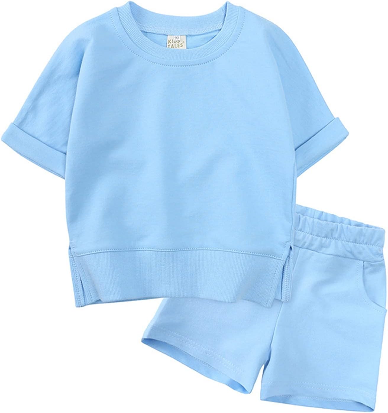 Toddler Solid Cotton Sweatshirt Set for Boys and Girls