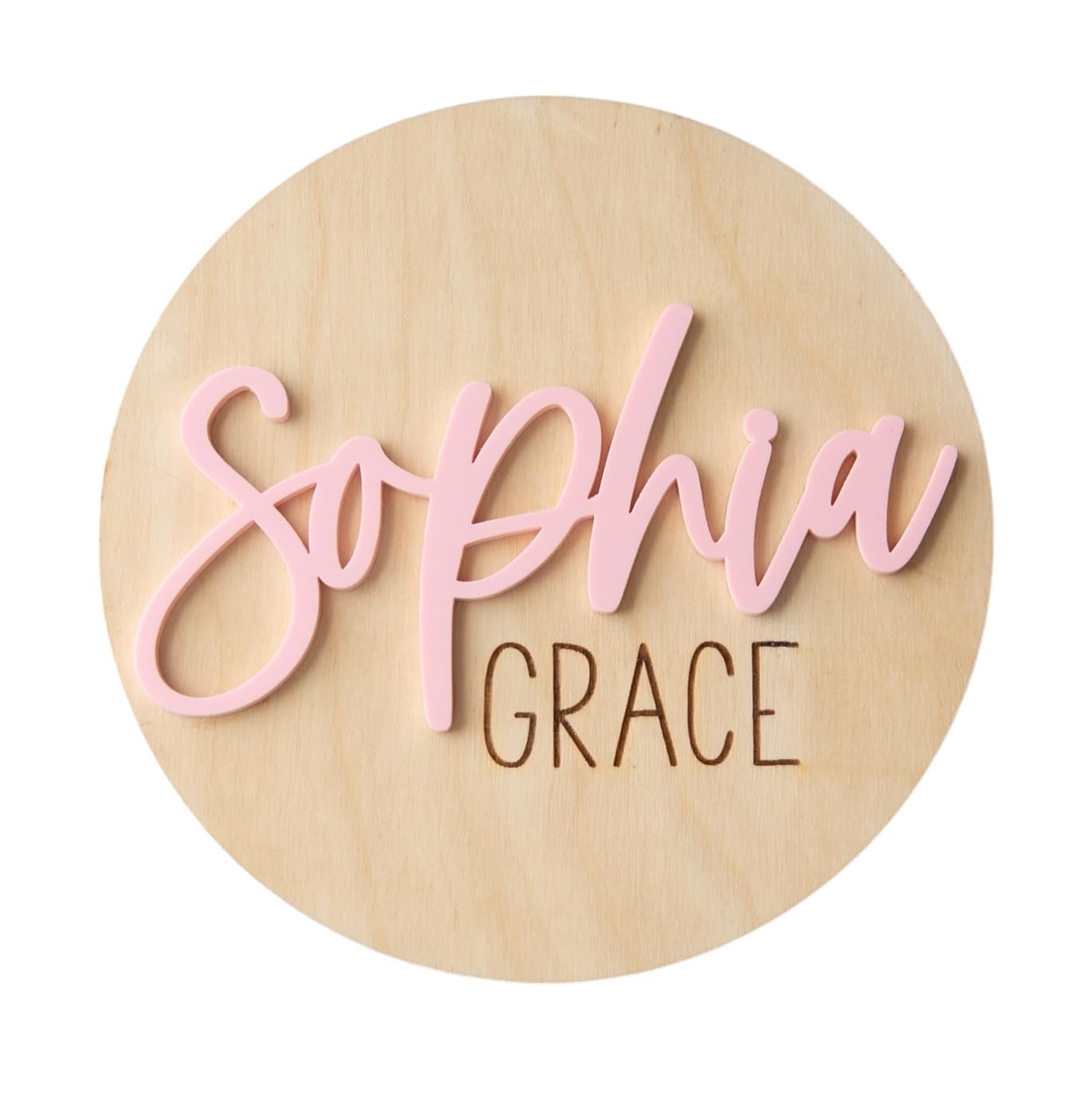 Personalized Newborn Announcement Sign - Double Sided Wooden Birth Sign