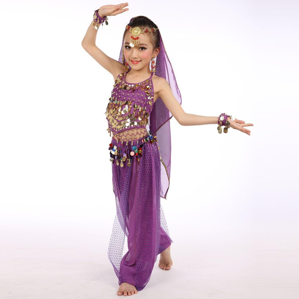 Girls Belly Dance 2 Piece Summer Set with Tutu and Handmade Onesie
