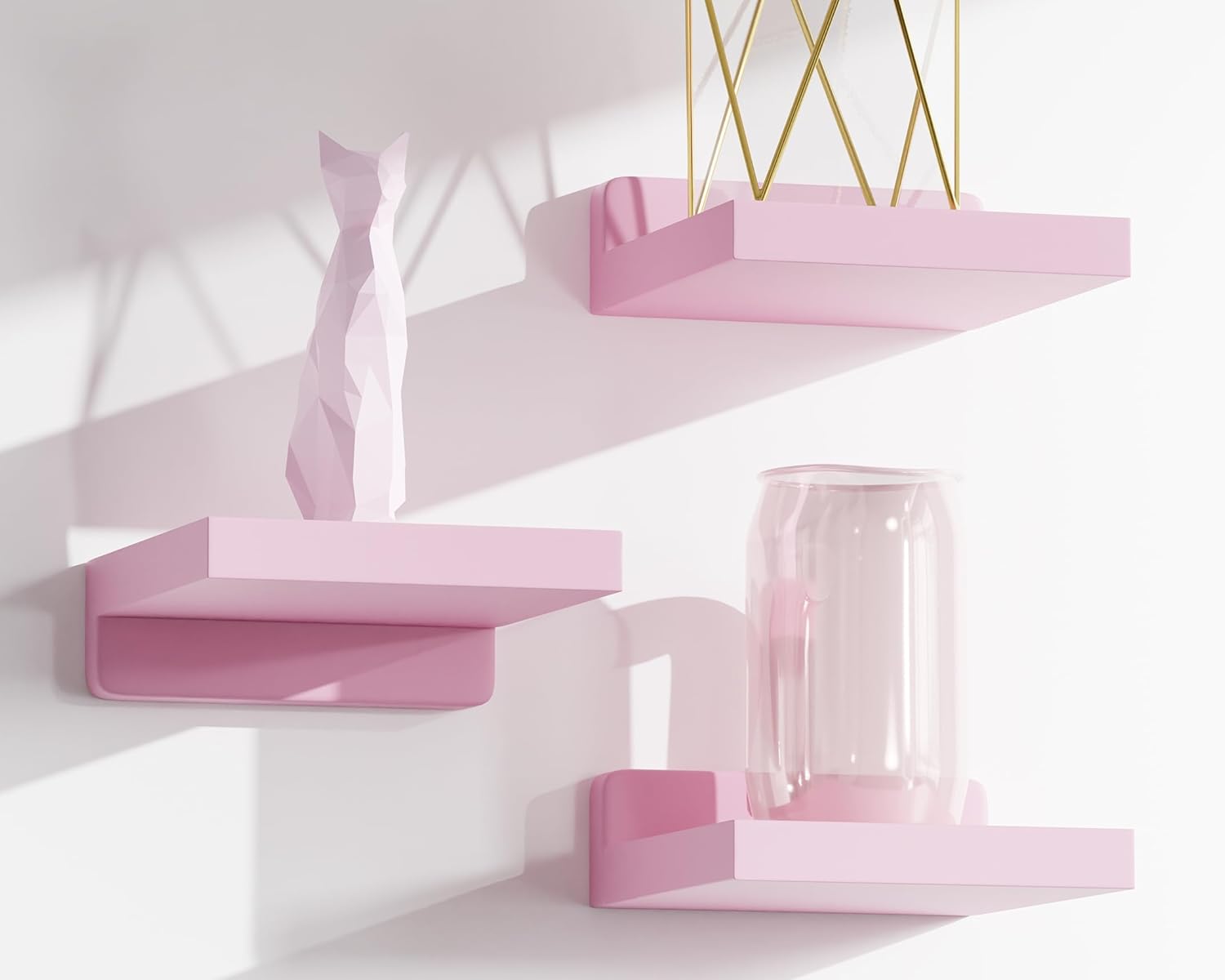 QsQueen 5 Inch Floating Wall Shelves 3 Pack