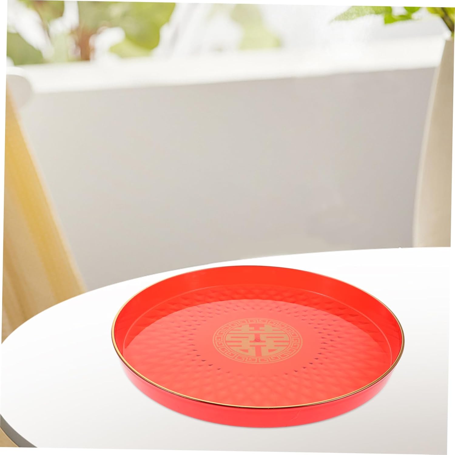 Chinese Wedding Jewelry Tray Acrylic Round Plate