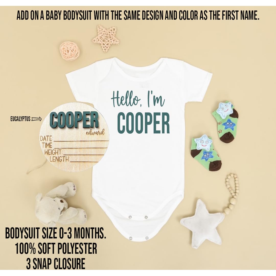 Personalized 3D Baby Name Announcement with Stats and Photo