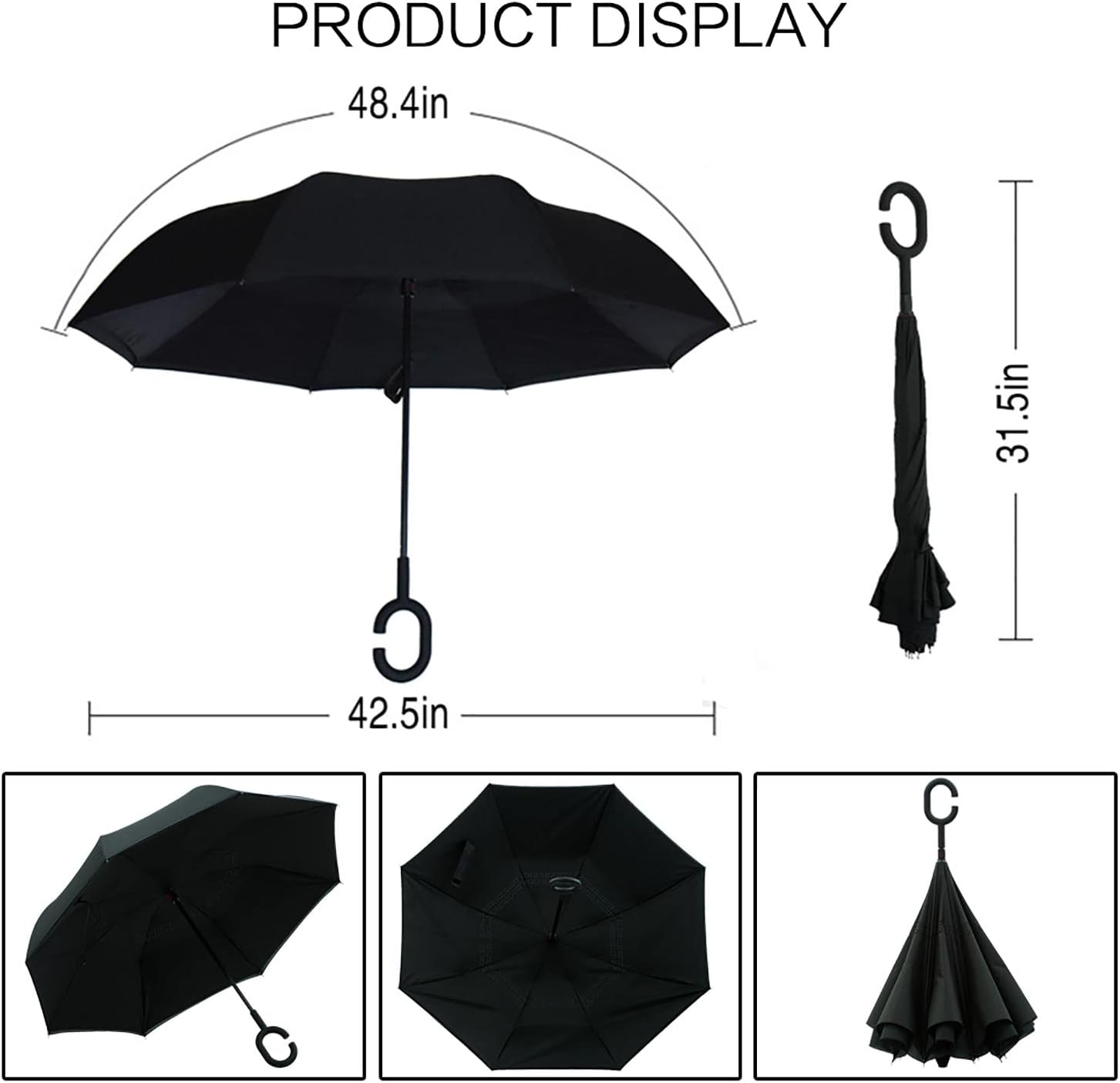 MRTLLOA 49 Inch Double Layer Inverted Umbrella