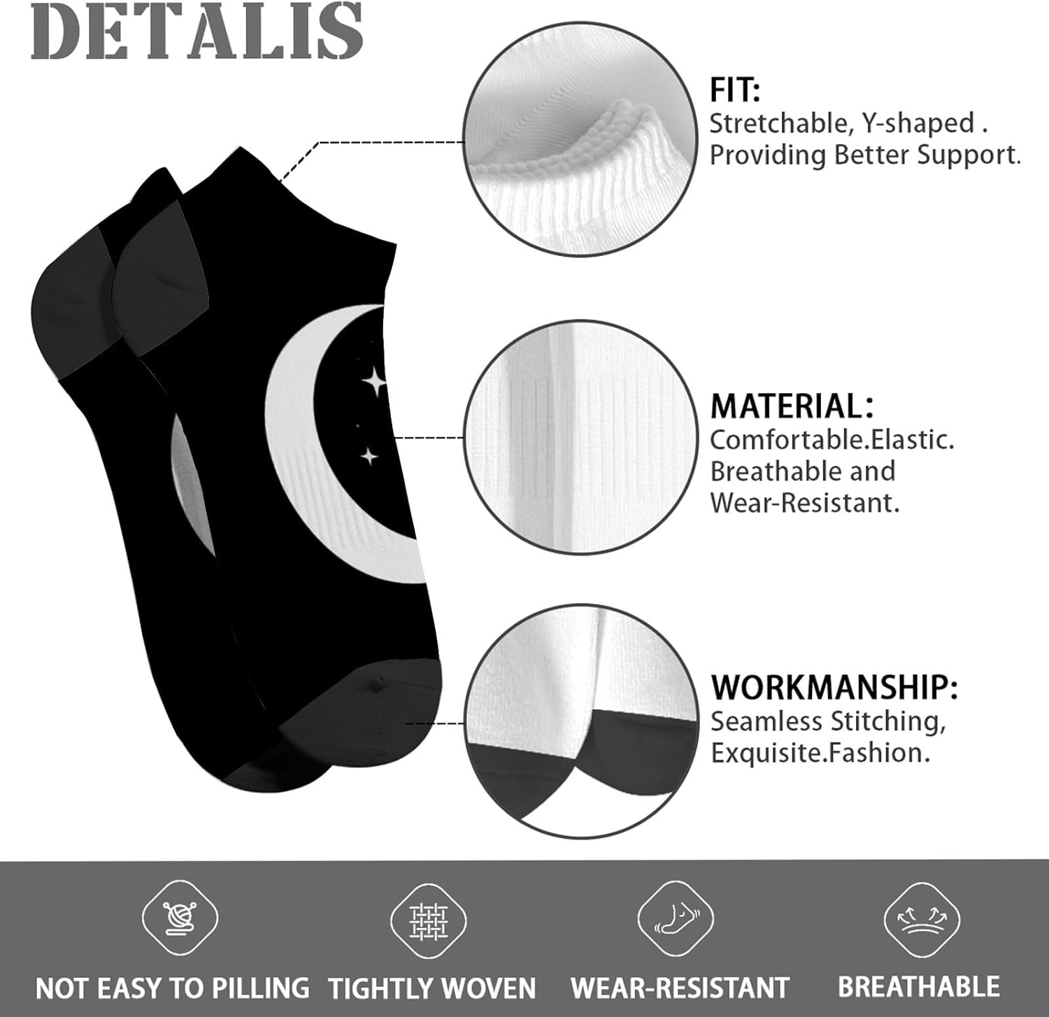 Moon No Show Socks for Men