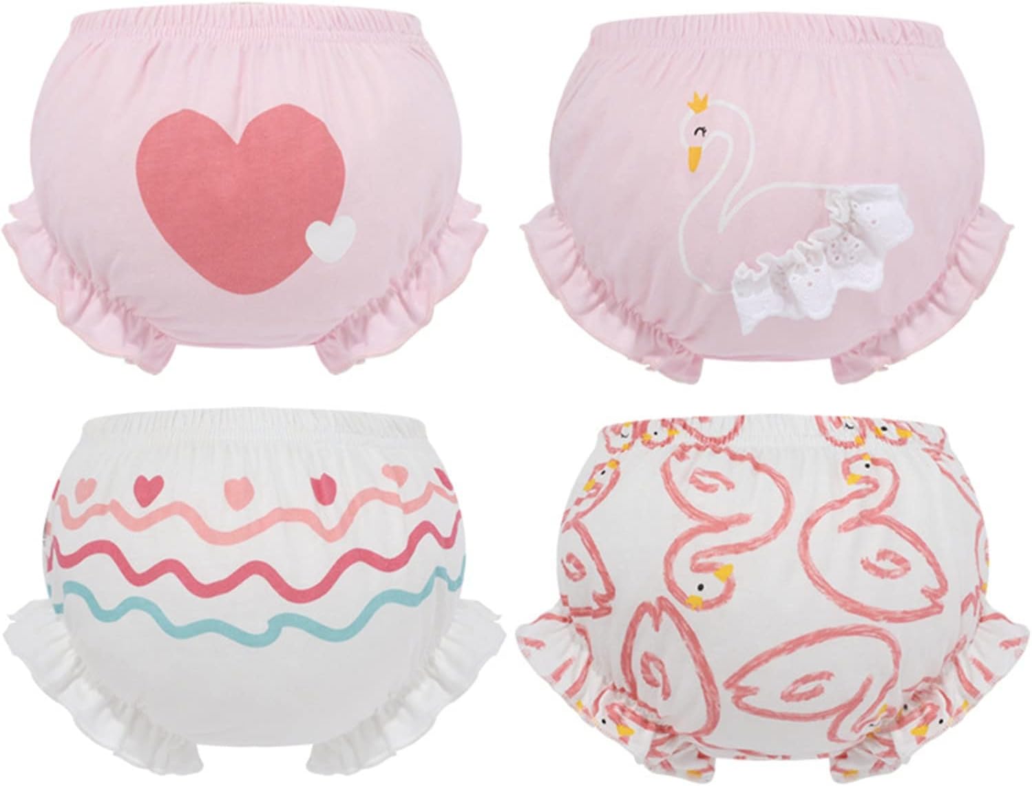 Cute Baby Girl Panty Covers 4 Pack Soft Toddler Briefs
