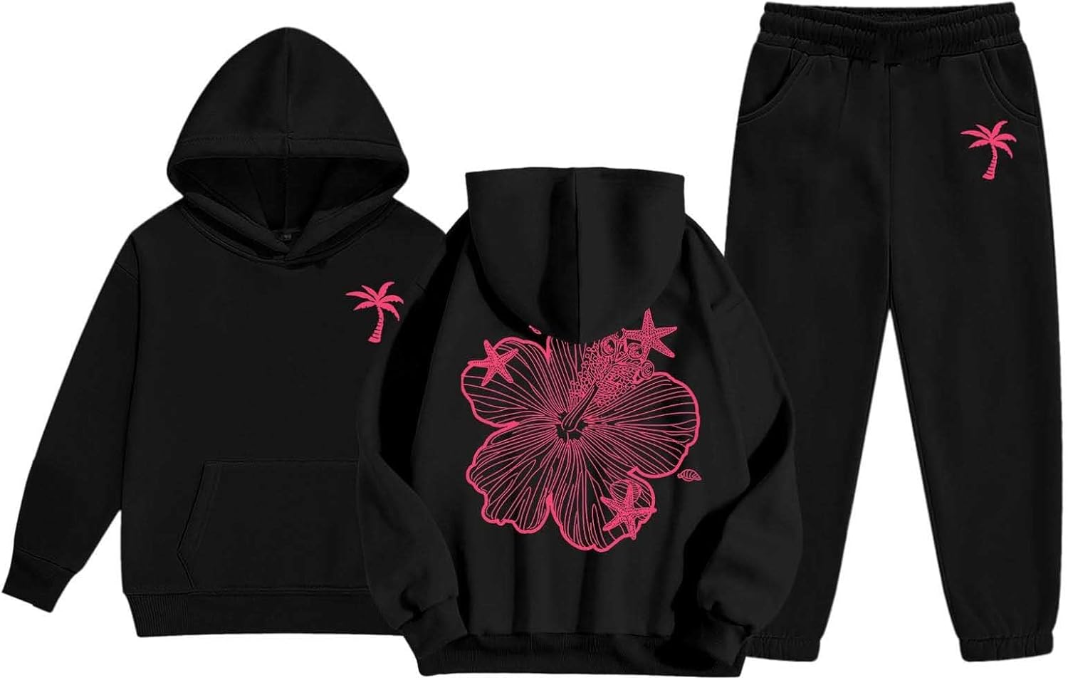 Kids Boys Flower Print Outfit Set
