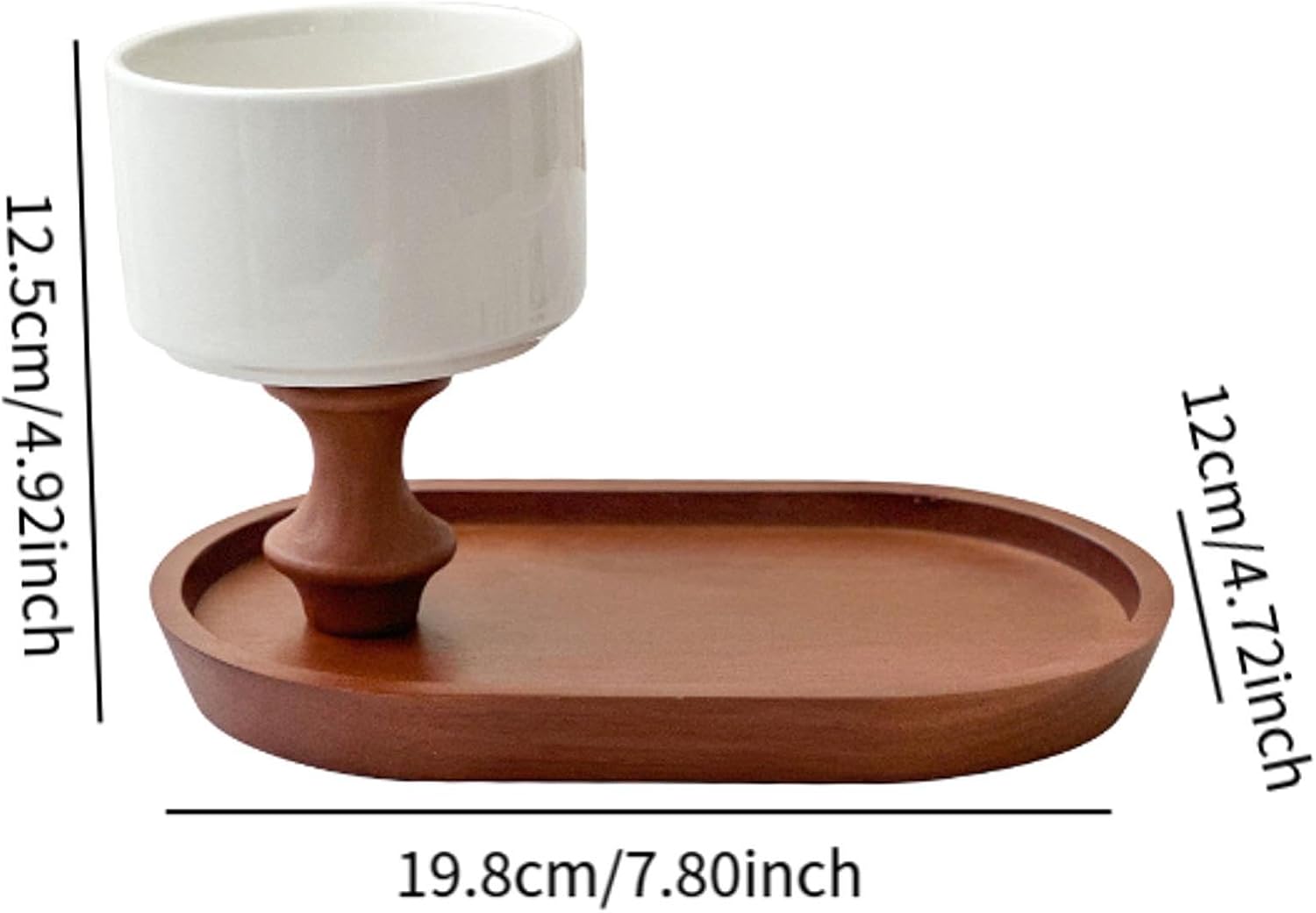 FytStycale 220ml Ceramic Candle Container with Wood Tray 1