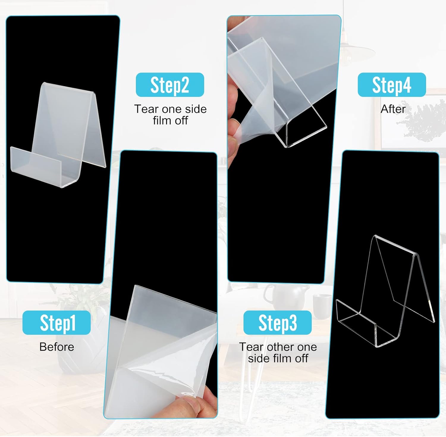 6 Pack Clear Acrylic Book Stand - Multipurpose Display Easel 1