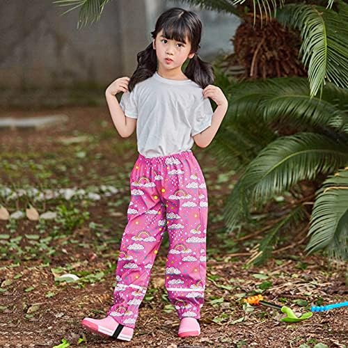 Kids Waterproof Rain Pants with Reflective Strips for Boys Girls