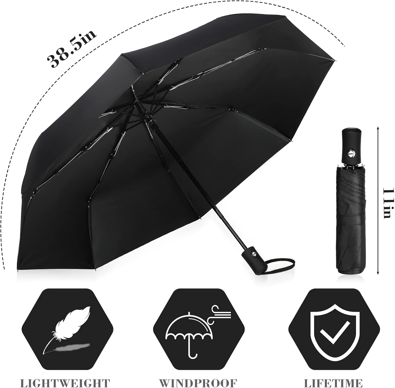 Jexine 6 Pcs Foldable Windproof Umbrellas