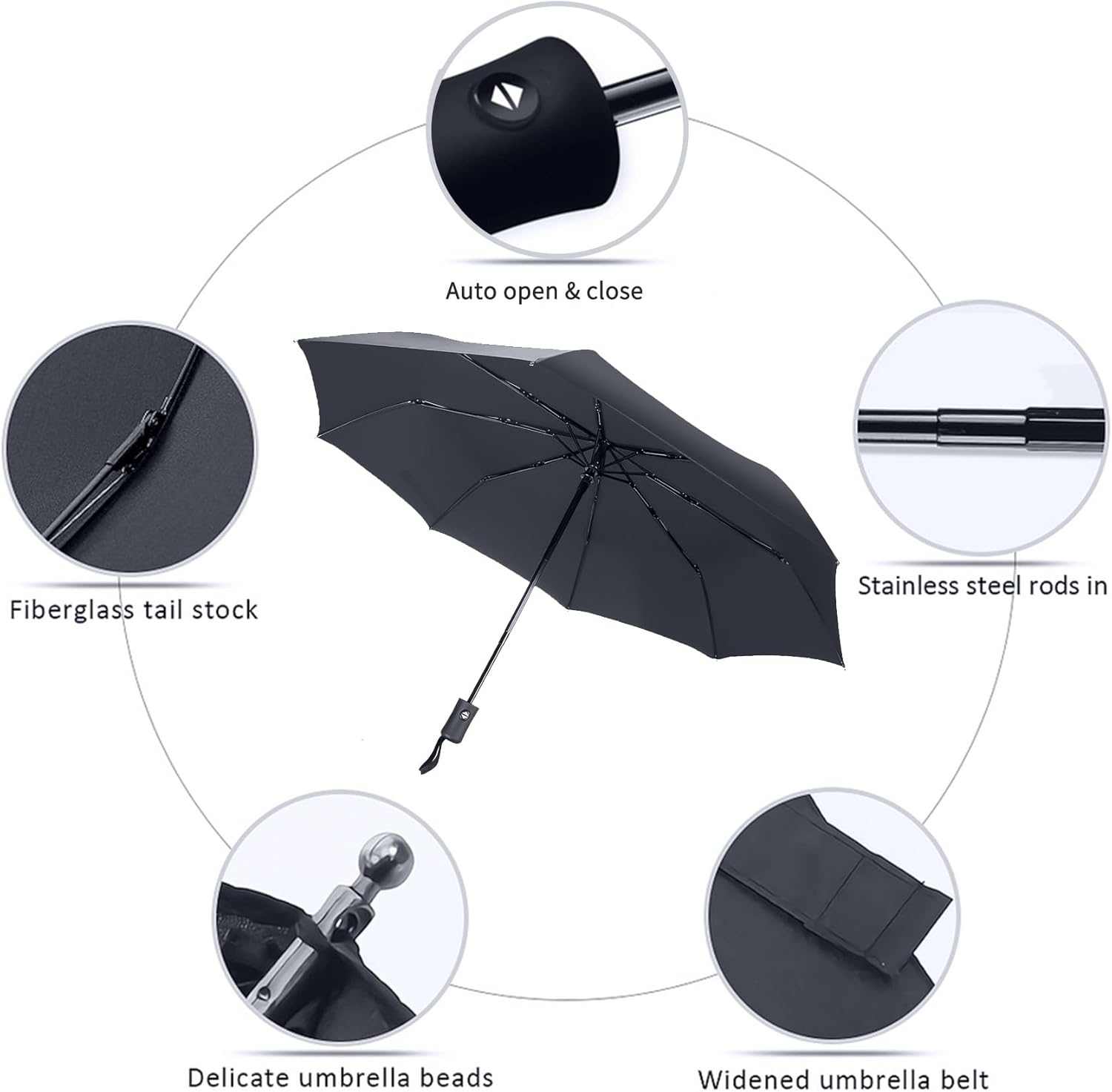 MRTLLOA 42 Inch Windproof Travel Umbrella