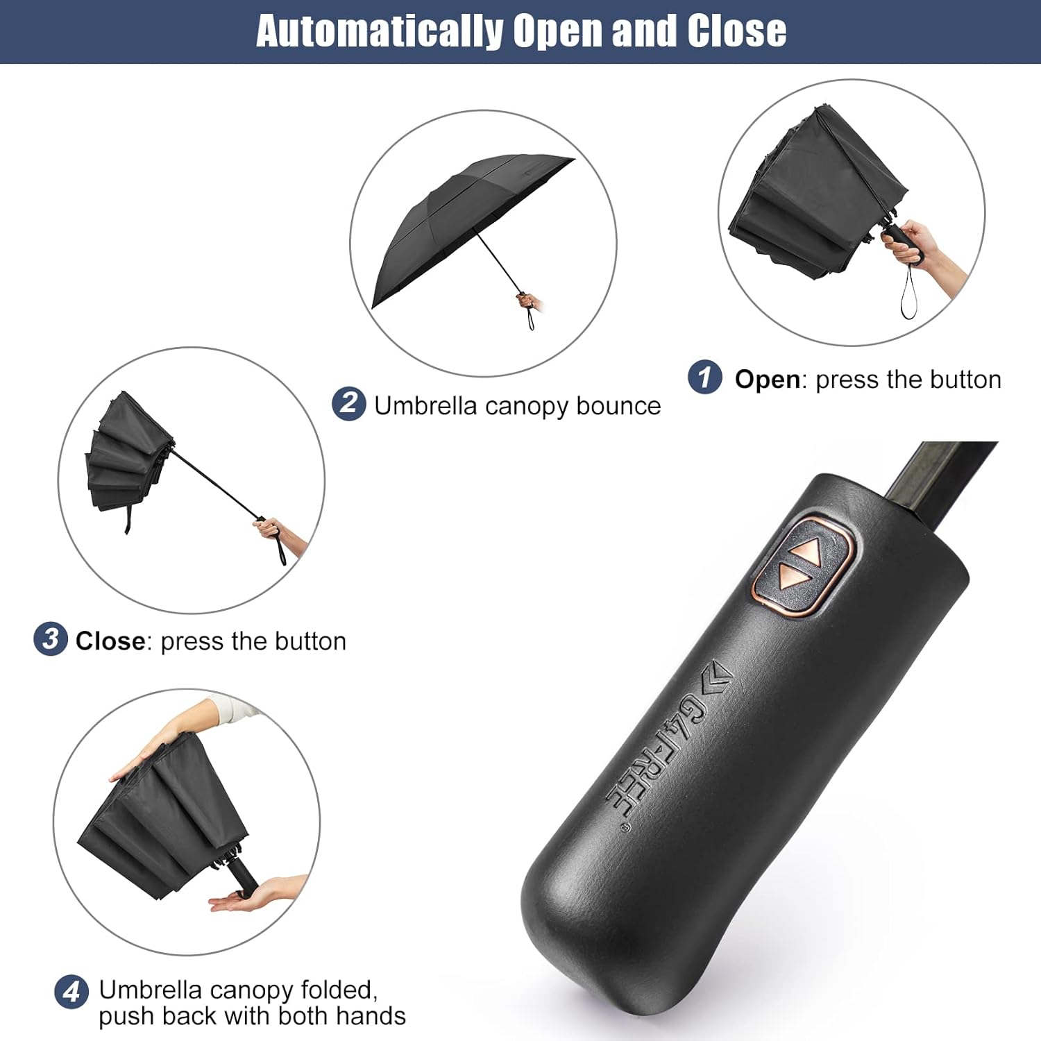 G4Free 54 Inch Windproof Travel Umbrella with Auto Open Close 1