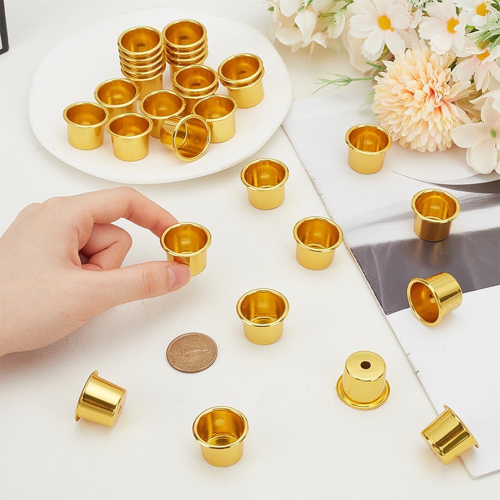 PH PandaHall 30pcs Gold Candle Holders Set