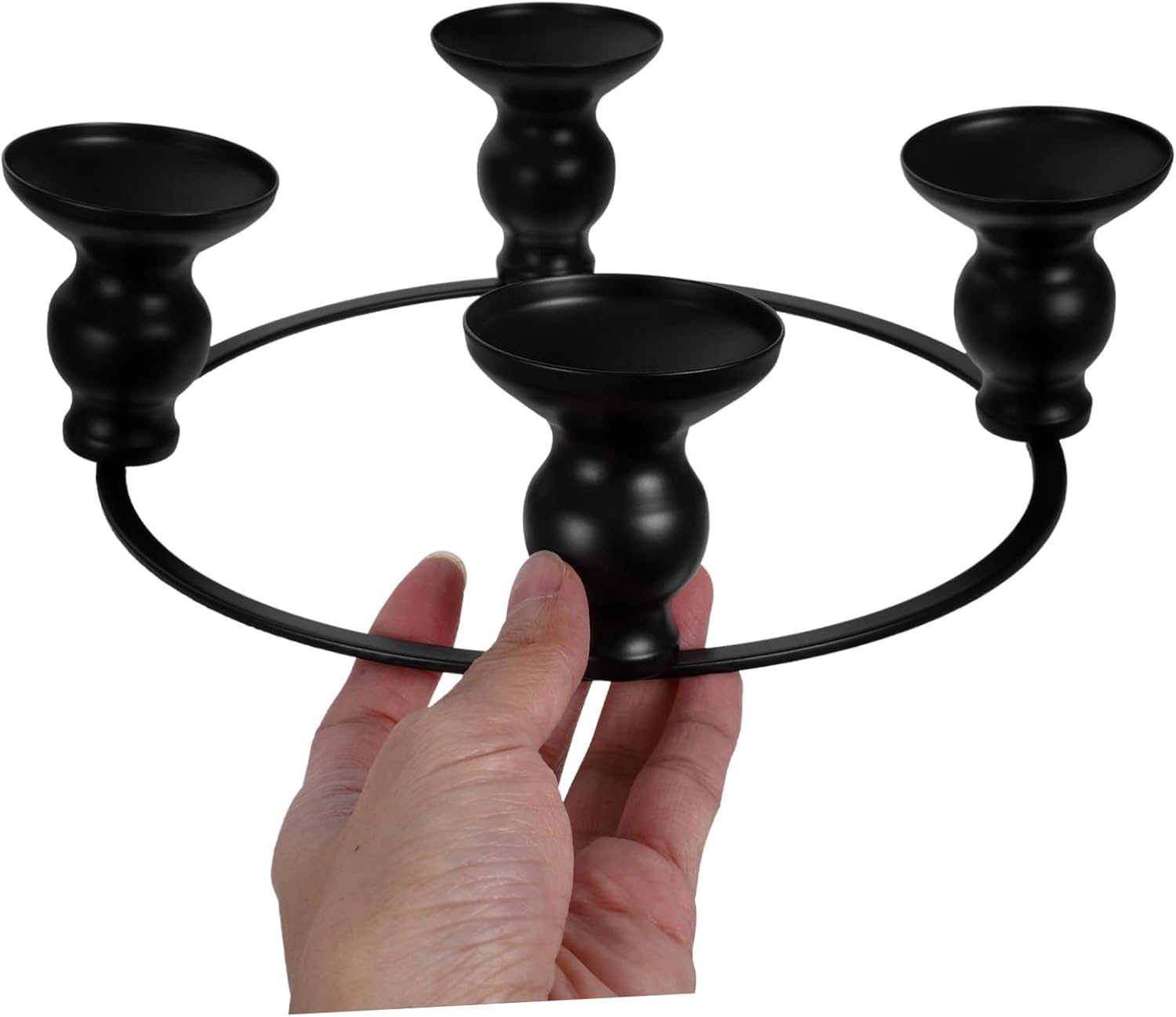 HOLIDYOYO Iron Black Candle Holder Ring