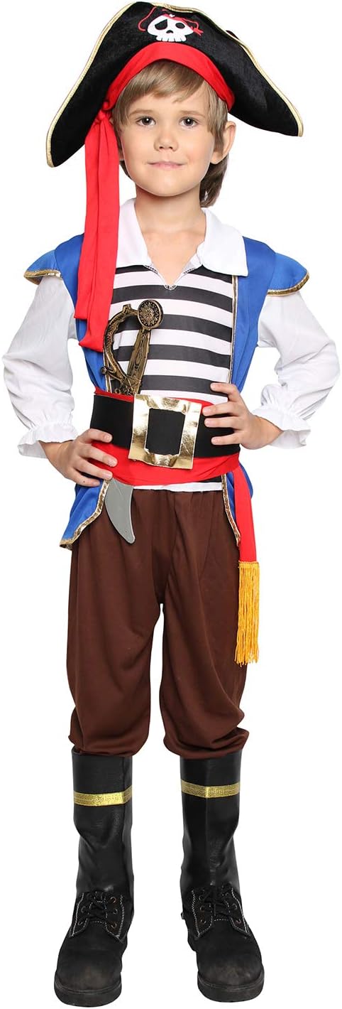 Kids Pirate Costume Boys Deluxe Halloween Set
