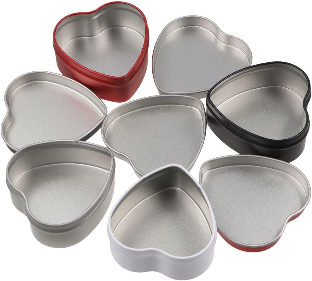 Heart Shaped Metal Tin Boxes with Sealed Lids