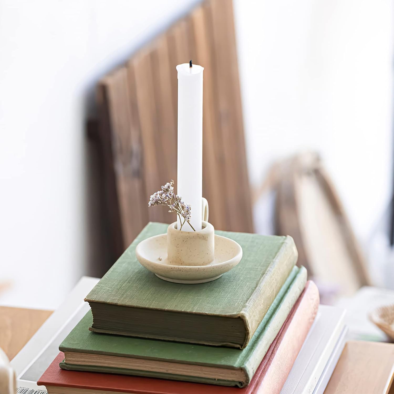 Angoily 2PCS Ceramic Candlestick Holders 1