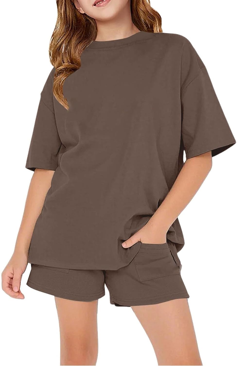 Girls Summer Loose Casual Short Shirts Pants Sets