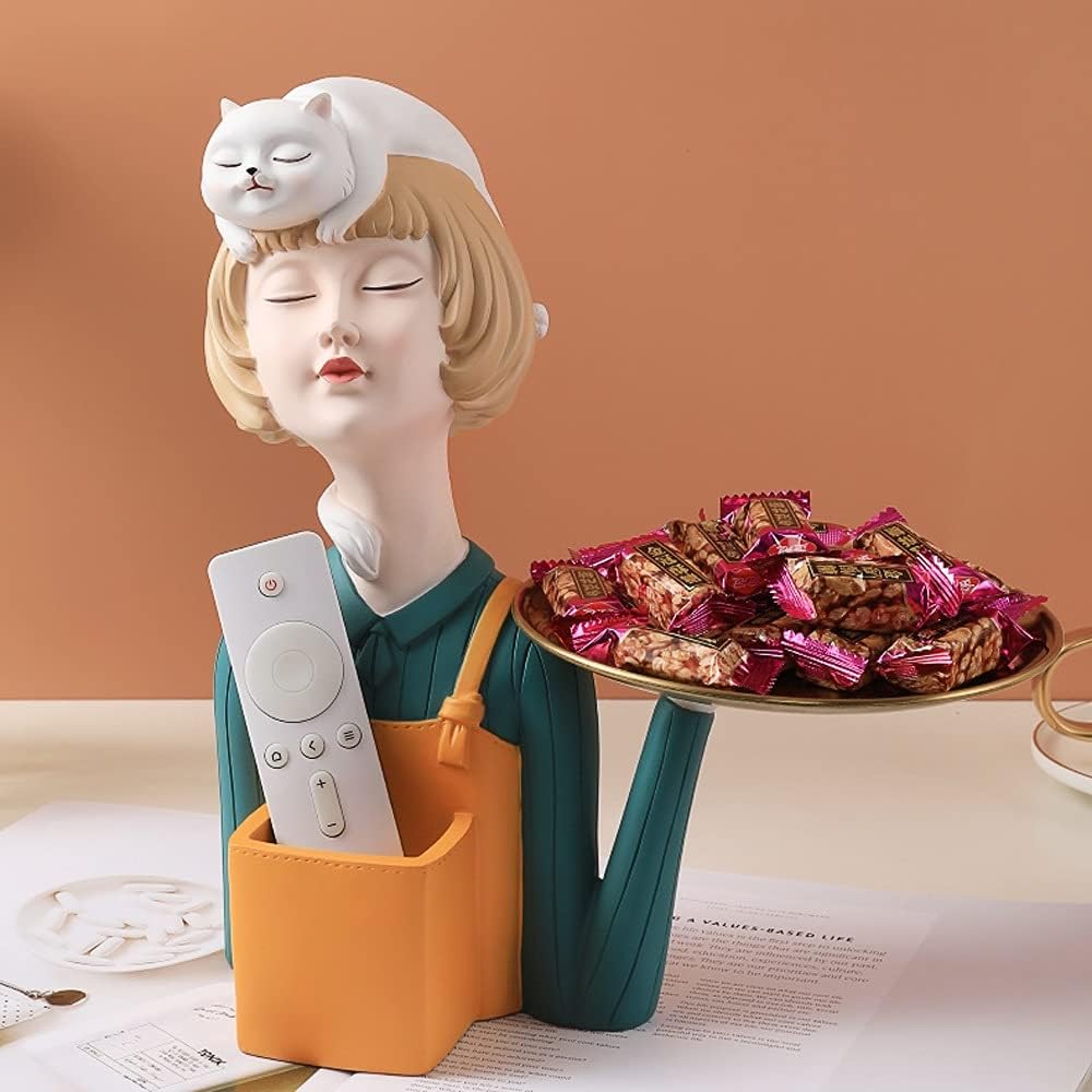 Nordic Bubble Girl Resin Decorative Tray