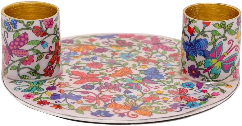 Yair Emanuel 4 Inch Flat Plate Shabbat Candle Holder