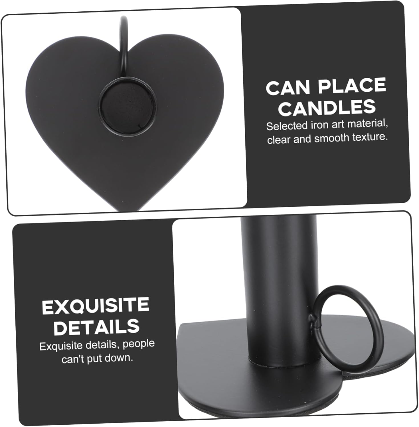 Heart Shaped Iron Candle Holder Portable Rack