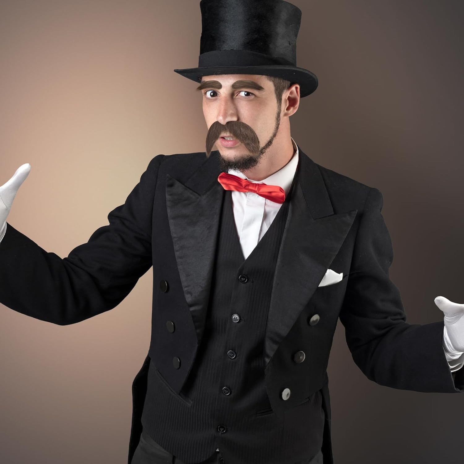 2 Sets Fake Mustache and Eyebrows for Costume