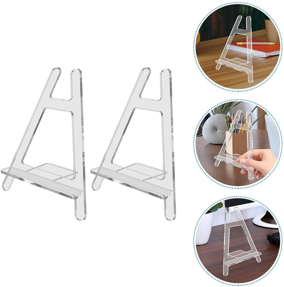 LOGOFUN 2Pcs Acrylic Display Stand for Plates Phones