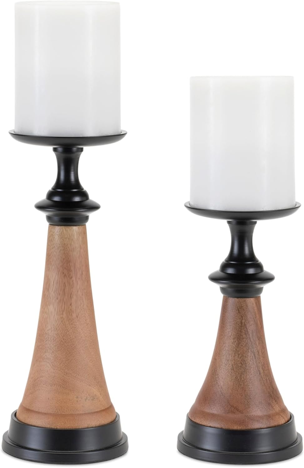 Melrose Tapered Candle Holder Set of 2 - 12 Wood Base