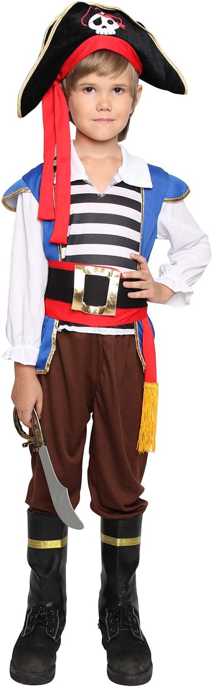 Kids Pirate Costume Boys Deluxe Halloween Set