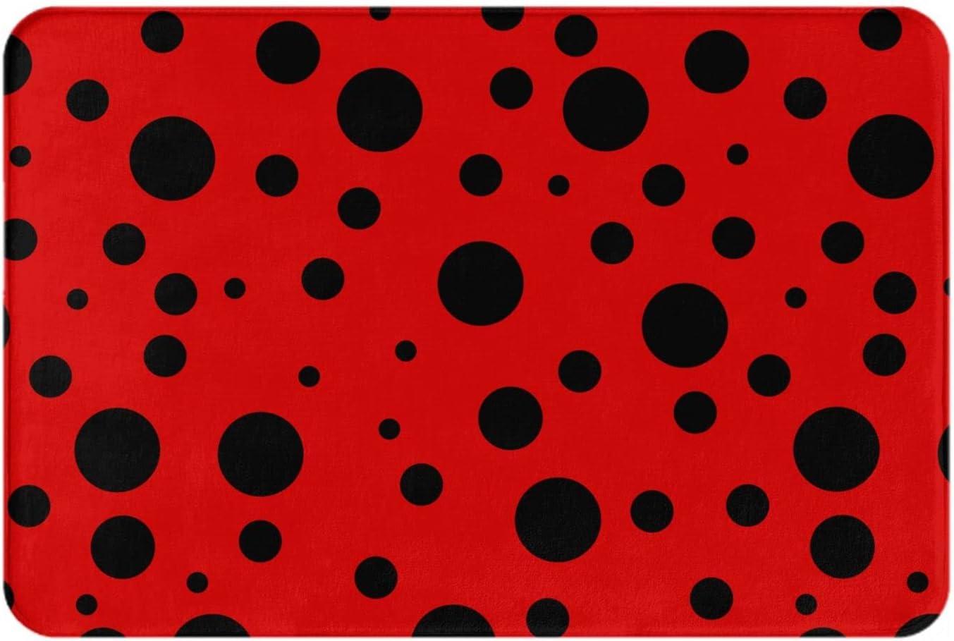 Bath Rug Ladybug Design Non-Slip Door Mat 24x16in