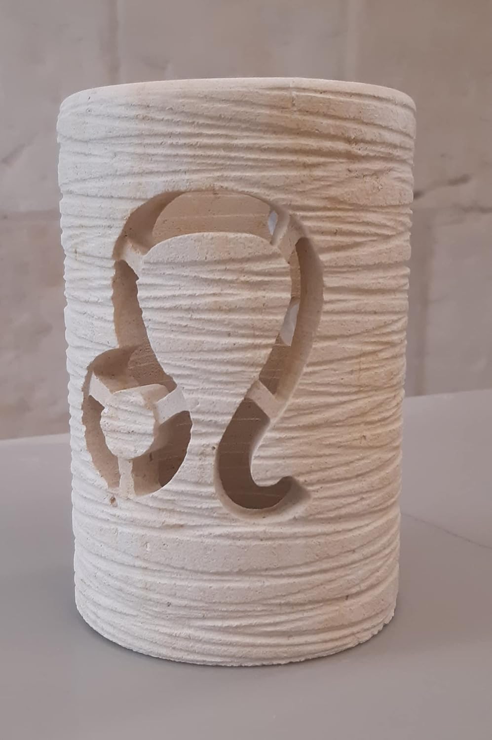 Handmade Tree Stone Candle Holder LED Lantern - Gift Box Included