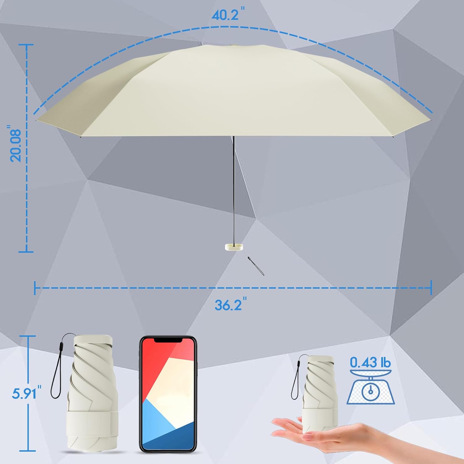 Copulan Windproof Mini Travel Folding Umbrella