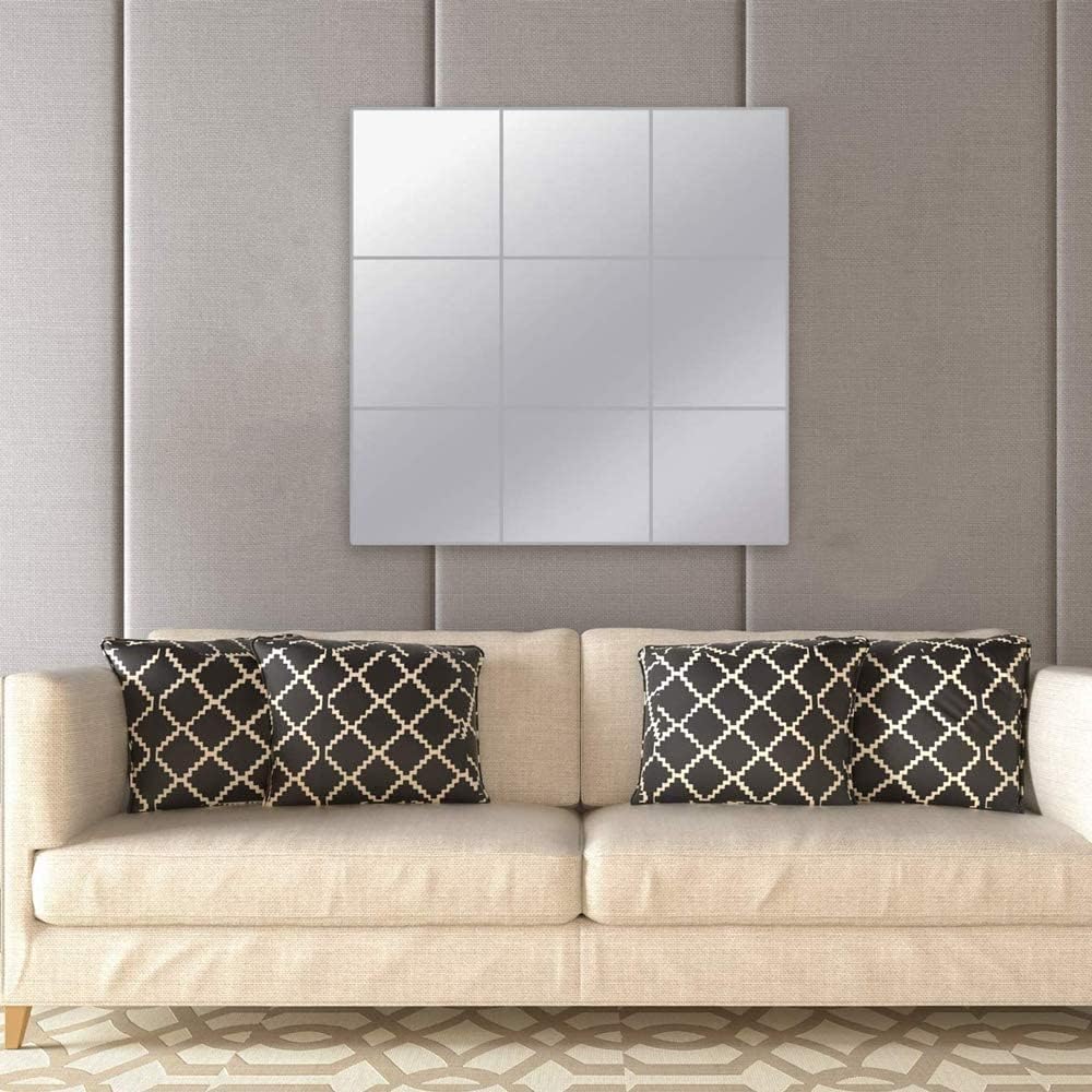18Pcs Acrylic Mirror Tiles Self-Adhesive Removable Wall Stickers