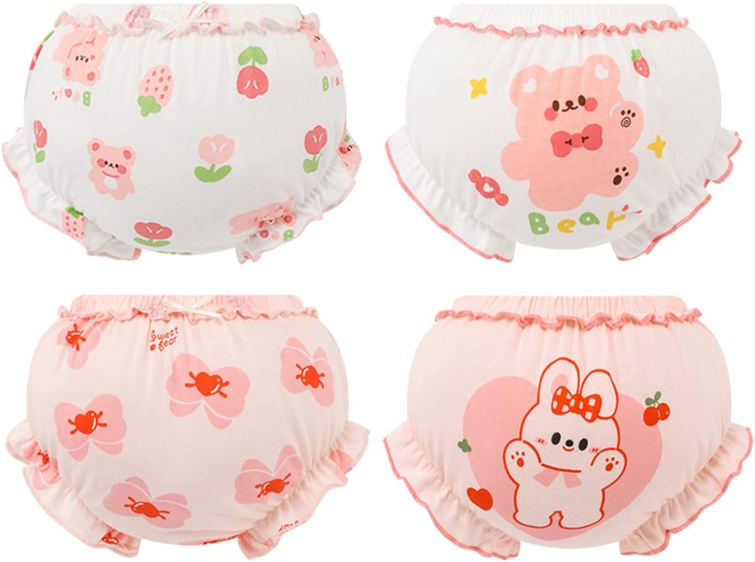 Baby Girls Diapers Covers Soft Ruffle Bloomers 6 Pack