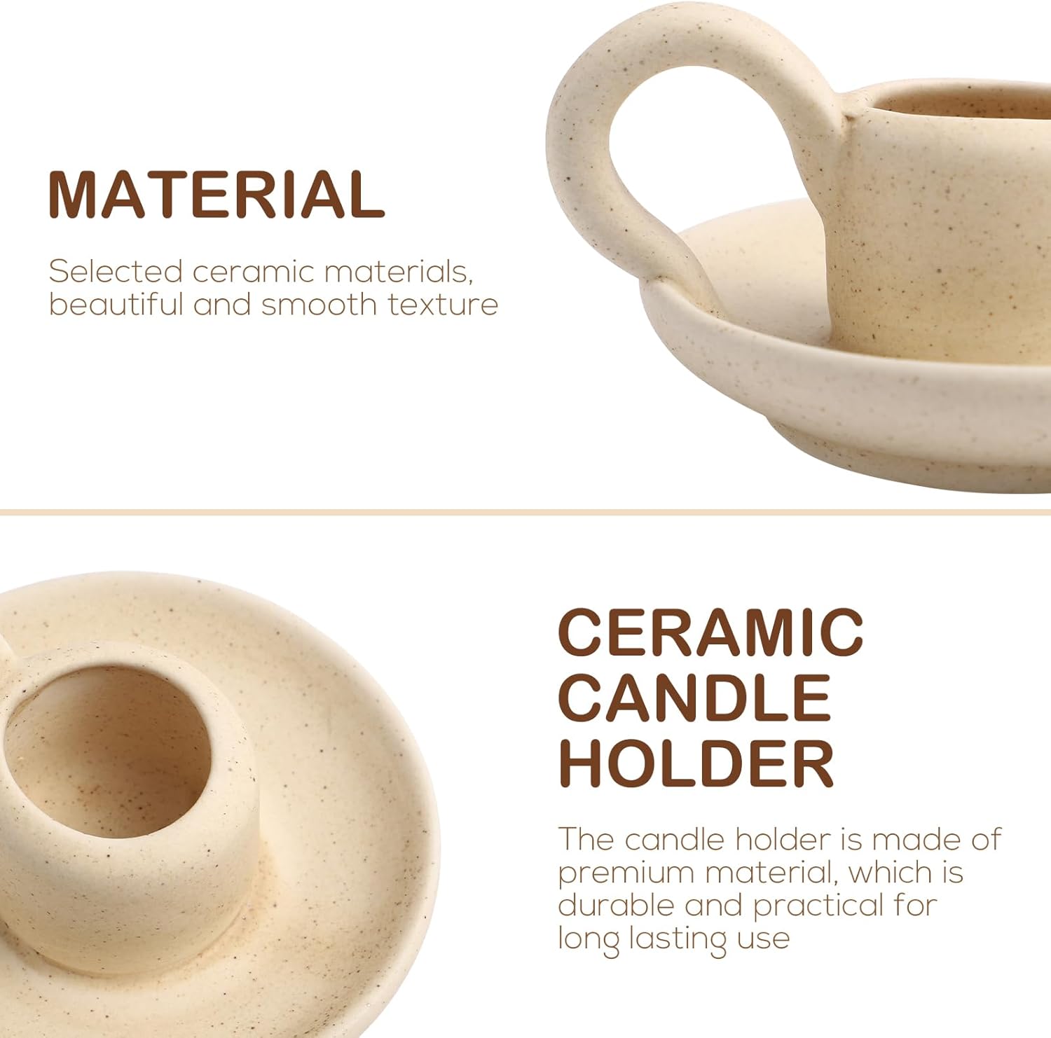 Angoily 2PCS Ceramic Candlestick Holders 1